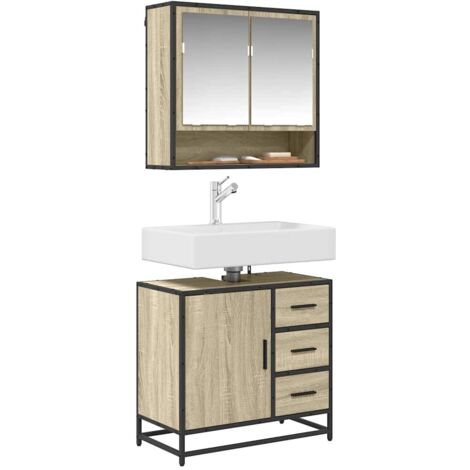 Bathroom Sink Cabinet Sonoma Oak 65x33x60 cm Engineered Wood vidaXL