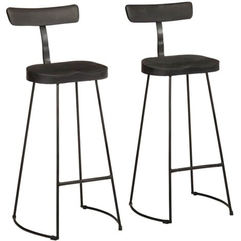 Bar Stools 2 pcs Black 49x43x103 cm Solid Wood Mango vidaXL