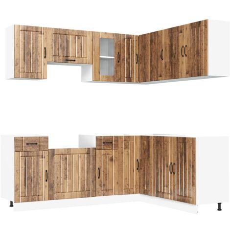 11 Piece Kitchen Cabinet Set Lucca Old Wood Engineered Wood vidaXL