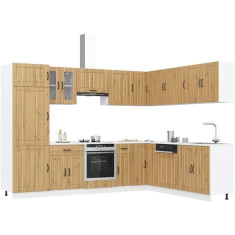 14 Piece Kitchen Cabinet Set Lucca Artisan Oak Engineered Wood vidaXL