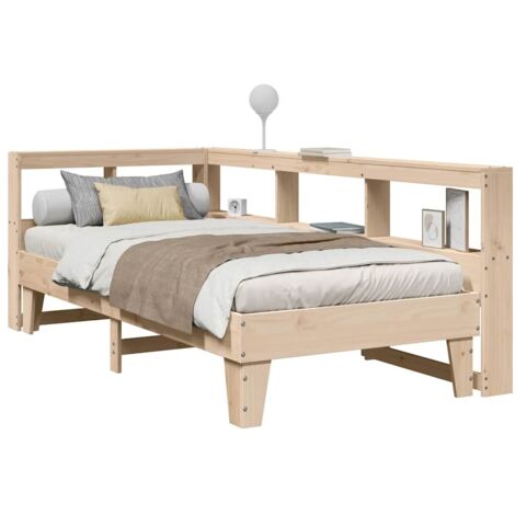Bookcase Bed without Mattress 90x190cm Solid Wood Pine vidaXL (1/5)