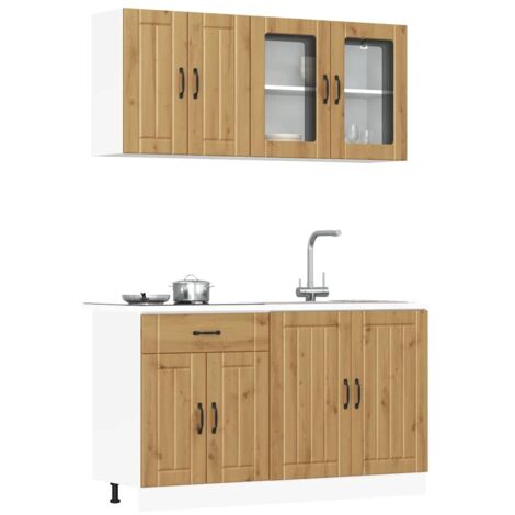4 Piece Kitchen Cabinet Set Kalmar Artisan Oak Engineered Wood vidaXL