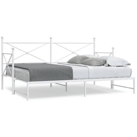 Daybed with Trundle without Mattress White 80x200 cm Steel vidaXL (1/5)