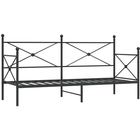 Day Bed without Mattress Black 80x200 cm Steel vidaXL (1/5)