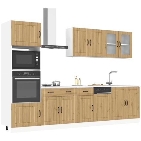 7 Piece Kitchen Cabinet Set Kalmar Artisan Oak Engineered Wood vidaXL