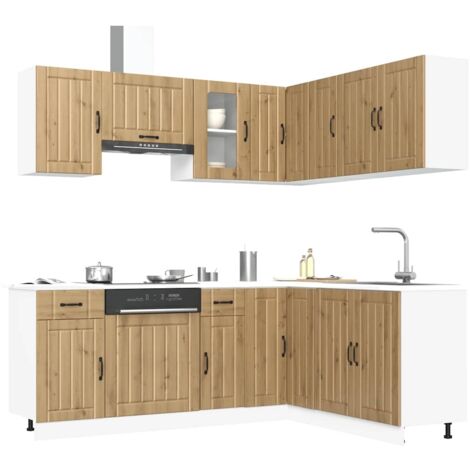 11 Piece Kitchen Cabinet Set Lucca Artisan Oak Engineered Wood vidaXL