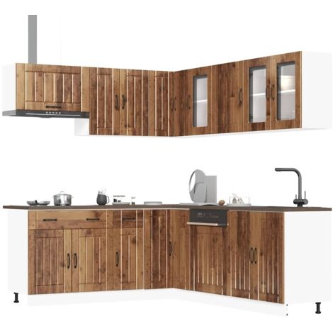 11 Piece Kitchen Cabinet Set Lucca Old Wood Engineered Wood vidaXL (1/5)