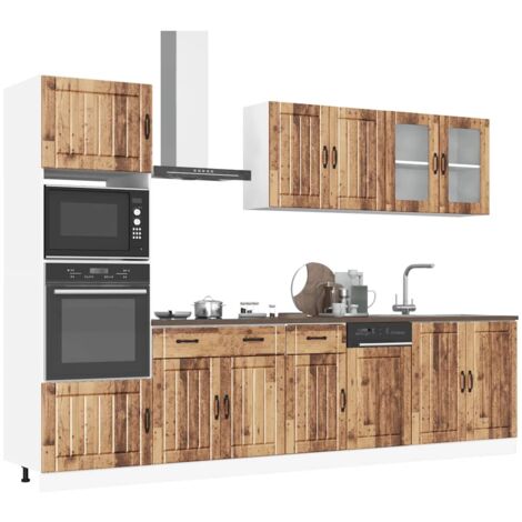 7 Piece Kitchen Cabinet Set Kalmar Old Wood Engineered Wood vidaXL