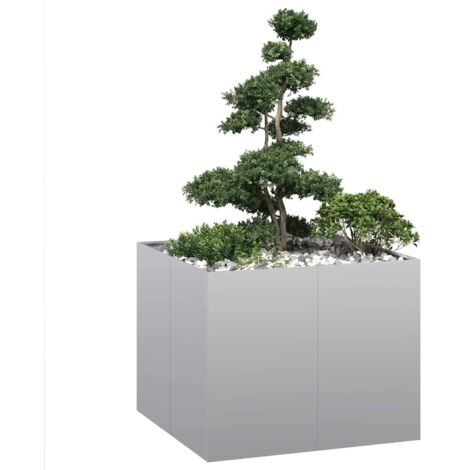 Planter 100x100x80 cm Galvanised Steel vidaXL