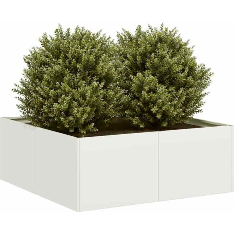 Planter White 80x80x30 cm Steel vidaXL
