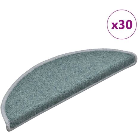 Stair Mats 30 pcs 56x17x3 cm Sea Blue Half Round vidaXL