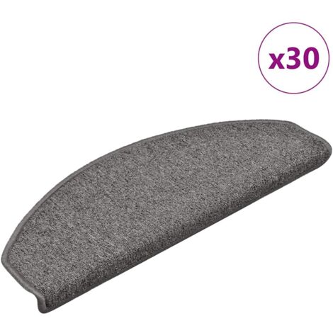 Stair Mats 30 pcs 65x24x4 cm Dark Grey Half Round Large vidaXL
