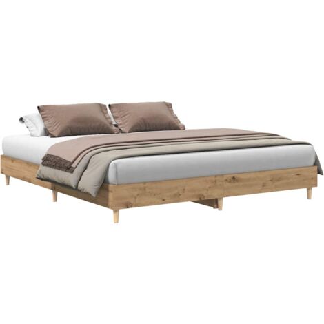 Bed Frame without Mattress Artisan Oak 160x200cm Engineered Wood vidaXL