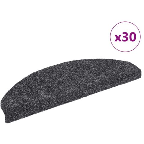 Stair Mats Self-adhesive 30 pcs 65x21x4 cm Dark Grey Half Round Large vidaXL
