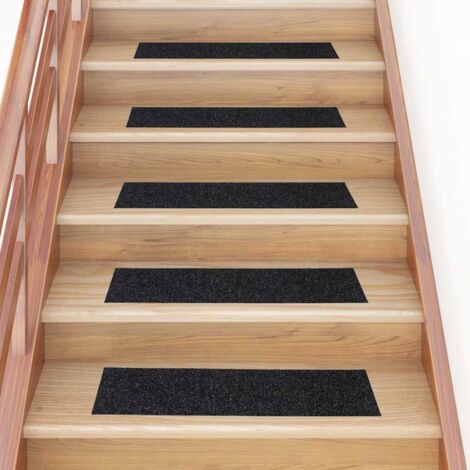 Stair Mats Self-adhesive 30 pcs 76x20 cm Black Rectangular vidaXL