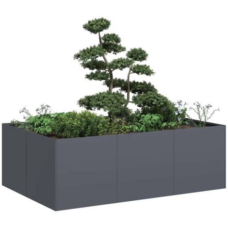 Planter Anthracite 120x80x40 cm Steel vidaXL