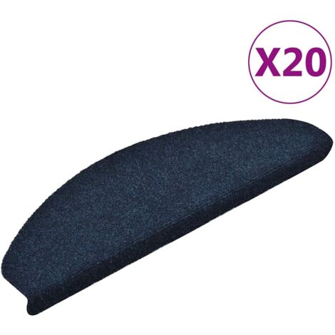 Stair Mats Self-adhesive 20 pcs 65x21x4 cm Navy Half Round Large vidaXL