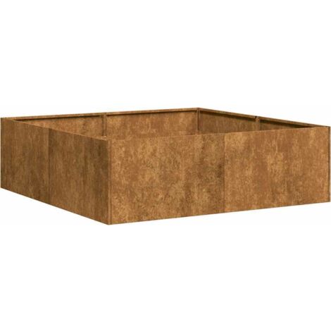 Planter Rusty 100x100x30 cm Weathering Steel vidaXL