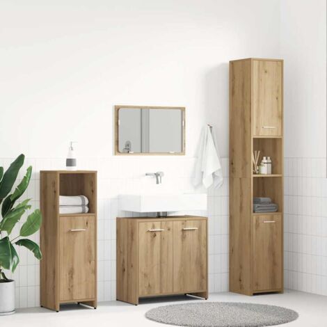 4 Piece Bathroom Furniture Set Artisan Oak Engineered Wood vidaXL
