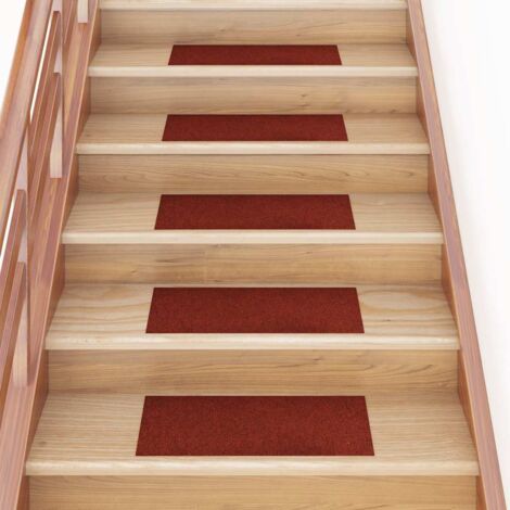 Stair Mats Self-adhesive 30 pcs 60x25 cm Bordeaux Red Rectangular vidaXL