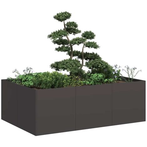 Planter Black 120x80x40 cm Steel vidaXL