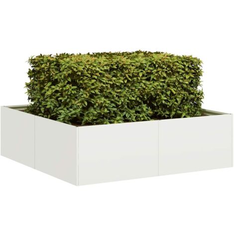 vidaXL Planter White 100x100x30 cm Steel