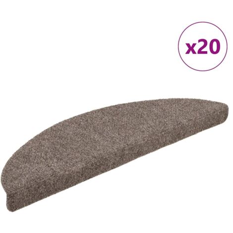 Stair Mats Self-adhesive 20 pcs 56x17x3 cm Beige Half Round vidaXL