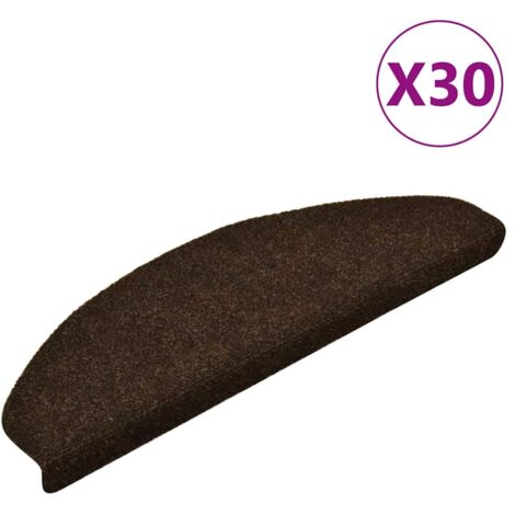 Stair Mats Self-adhesive 30 pcs 65x21x4 cm Brown Half Round Large vidaXL