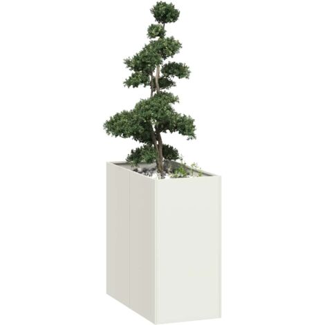 Planter White 40x80x80 cm Steel vidaXL
