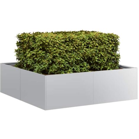 Planter 100x100x30 cm Galvanised Steel vidaXL (1/5)