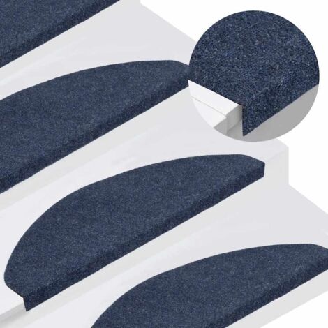 Stair Mats Self-adhesive 30 pcs Blue 65x22.5x3.5 cm vidaXL
