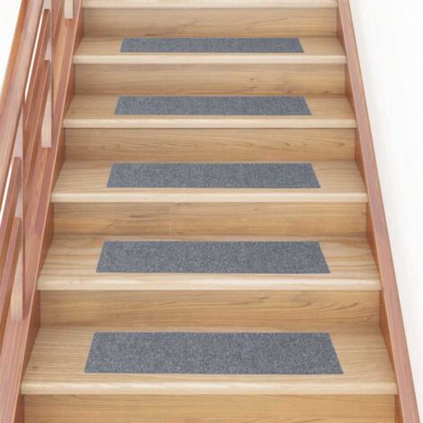 Stair Mats Self-adhesive 30 pcs 76x20 cm Light Grey Rectangular vidaXL