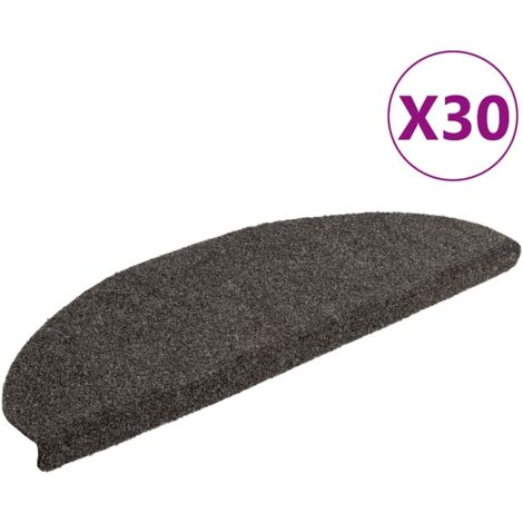 Stair Mats Self-adhesive 30 pcs 65x21x4 cm Anthracite Half Round Large vidaXL