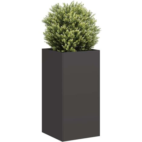 Planter Black 40x40x80 cm Cold-rolled Steel vidaXL