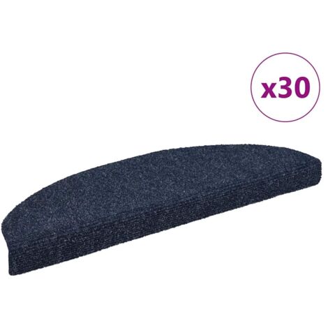 Stair Mats Self-adhesive 30 pcs 65x21x4 cm Blue Half Round Large vidaXL