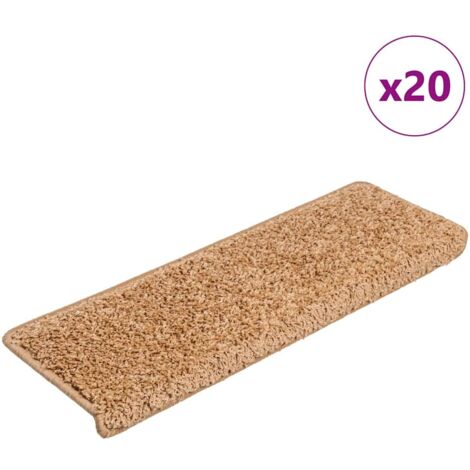 Stair Mats 20 pcs 65x21x4 cm Beige Rectangular Edge vidaXL
