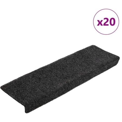 Stair Mats Self-adhesive 20 pcs 65x21x4 cm Black Rectangular Edge vidaXL