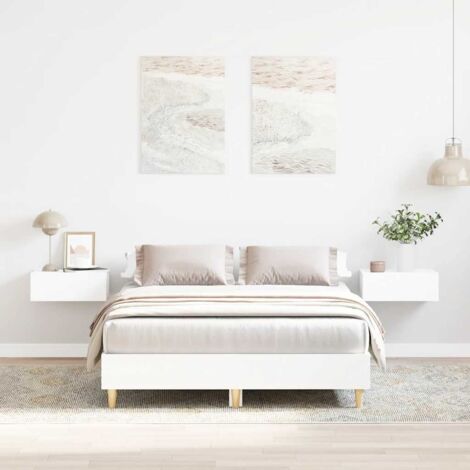 Bed Frame No Mattress White 120x200 cm Engineered Wood vidaXL (1/5)