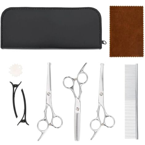 7 Piece Dog Grooming Scissors Set Stainless Steel vidaXL