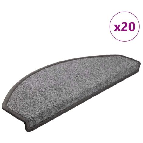 Stair Mats 20 pcs 65x24x4 cm Dark Grey Half Round Large vidaXL