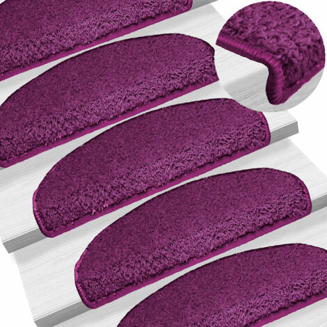 Stair Mats 20 pcs 65x21x4 cm Violet Half Round Large vidaXL