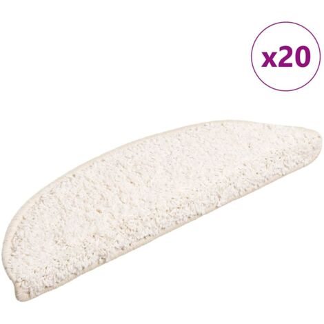 Stair Mats 20 pcs 56x17x3 cm White Half Round vidaXL