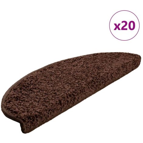vidaXL Stair Mats 20 pcs 65x21x4 cm Brown Half Round Large