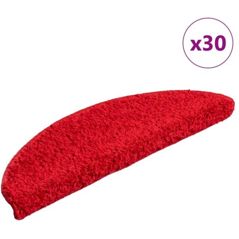 Stair Mats 30 pcs 56x17x3 cm Red Half Round vidaXL