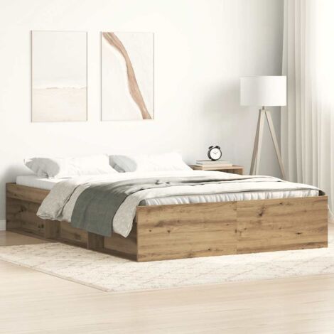 Bed Frame without Mattress Artisan Oak 120x190cm Small Double Engineered Wood vidaXL (1/5)