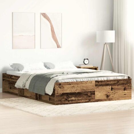 Bed Frame without Mattress Old Wood 120x190cm Small Double Engineered Wood vidaXL