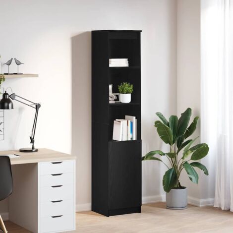 Highboard Black Oak 37.5x35x180 cm Engineered Wood vidaXL