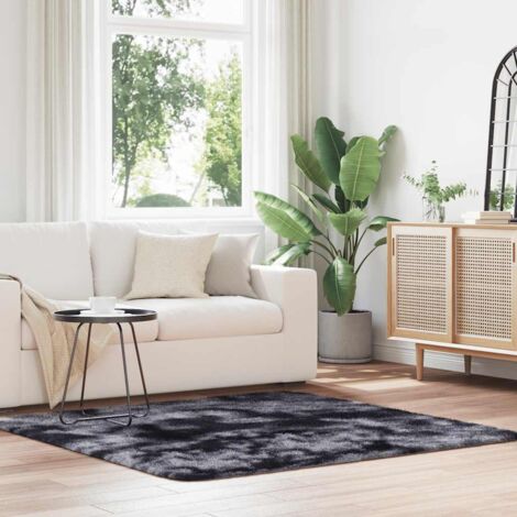 Shaggy Rug High Pile NAVARRA Dark Grey 160x160 cm Polyester vidaXL
