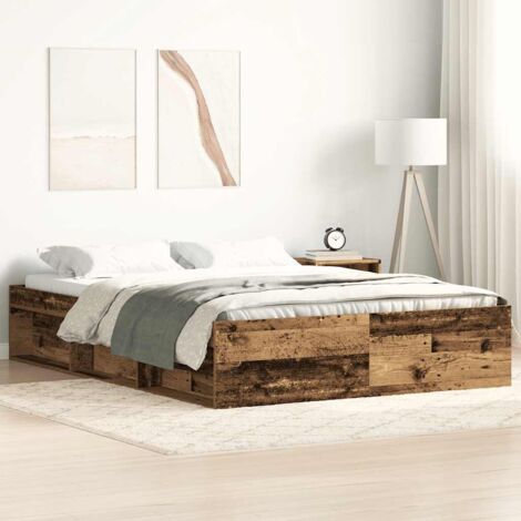 Bed Frame without Mattress Old Wood 120x200cm Engineered Wood vidaXL (1/5)
