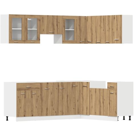 vidaXL 11 Piece Kitchen Cabinet Set Lyon Artisan Oak Engineered Wood